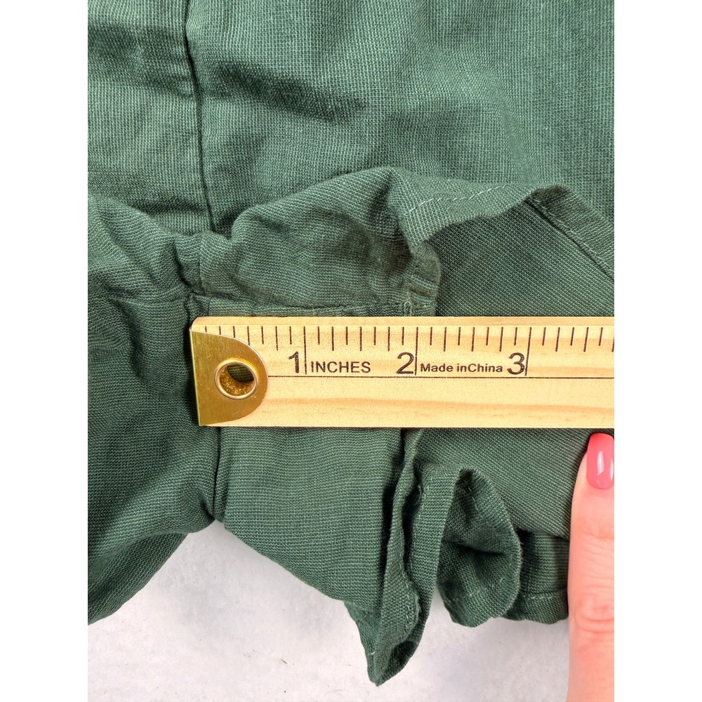 Le Lis Green Cotton Tie Shoulder Surplice Romper SM4451 Womens Large - Picture 7 of 11